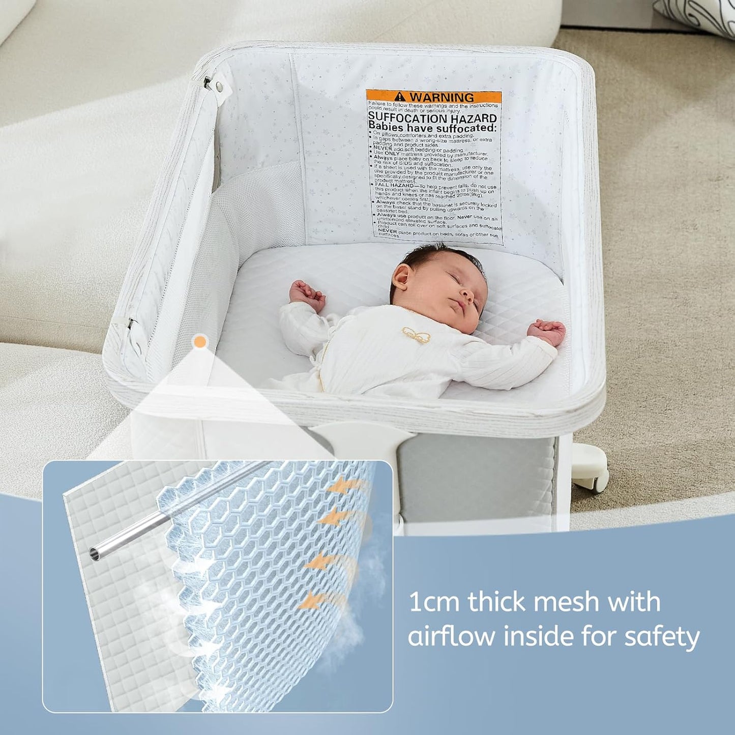 Image displaying text about the details of a Baby bassinet