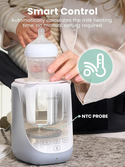 Image displaying a baby bottle warmer/sterilizer and it's dimension