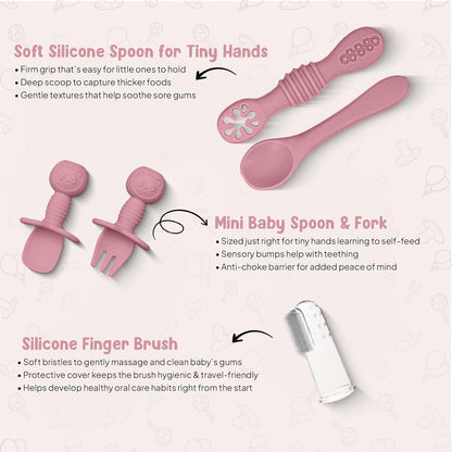 O'doe 11-Piece BPA-Free Silicone Baby Feeding Set
