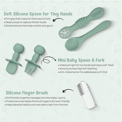 O'doe 11-Piece BPA-Free Silicone Baby Feeding Set
