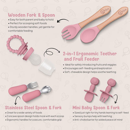 O'doe 17-Piece BPA-Free Silicone Baby Feeding Set