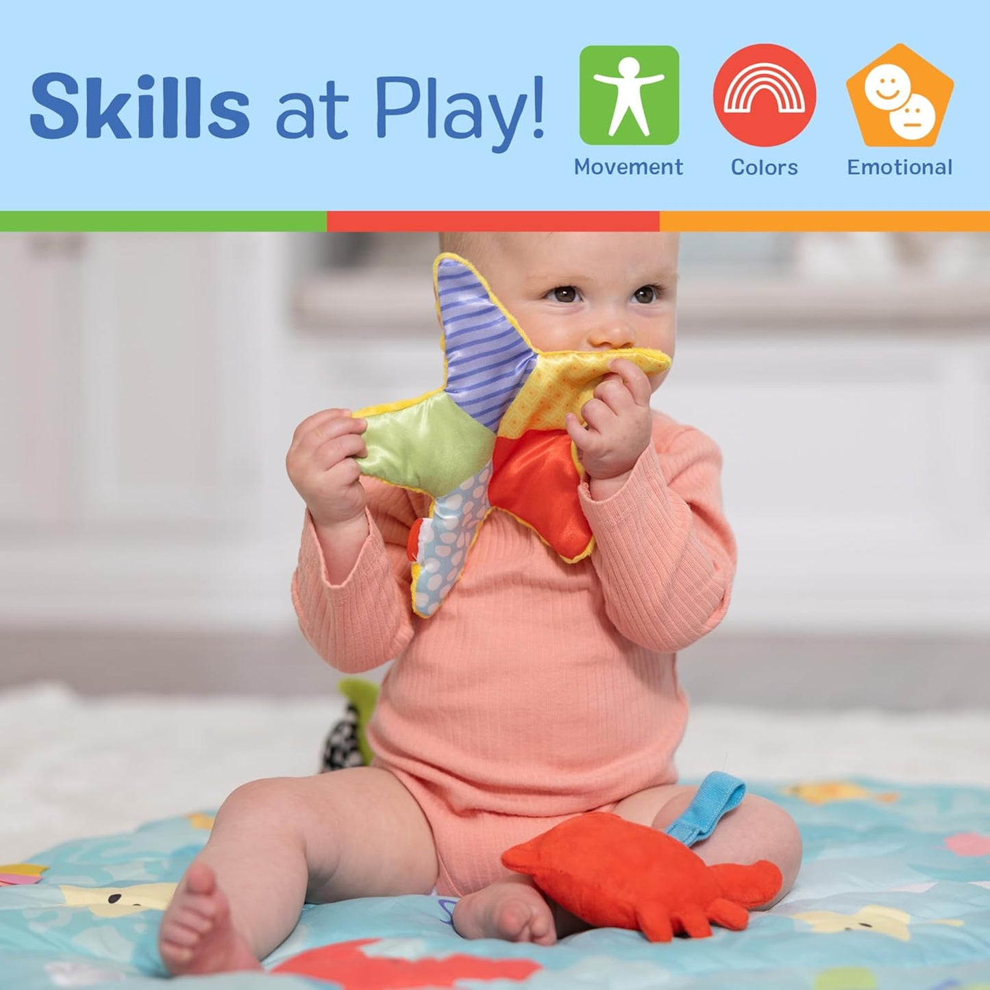 Image displaying a baby playinng with a Baby activity play set