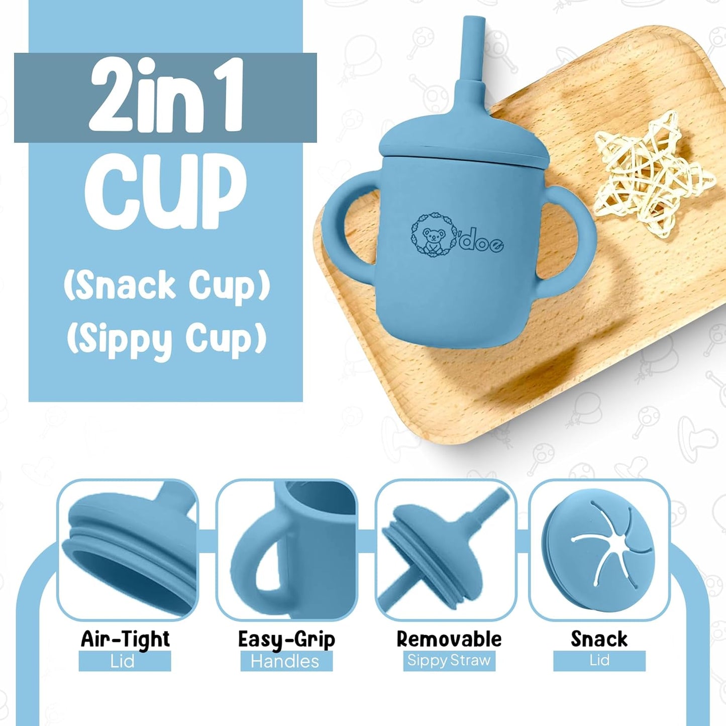 O'doe 17-Piece BPA-Free Silicone Baby Feeding Set