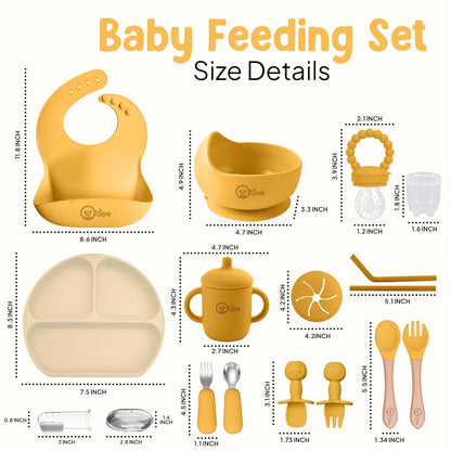 O'doe 17-Piece BPA-Free Silicone Baby Feeding Set