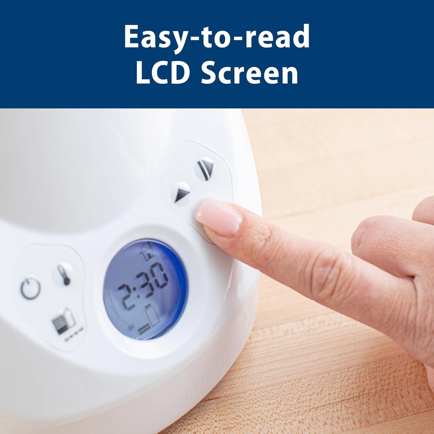 Image displaying a baby bottle warmer/sterilizer and text about it's details