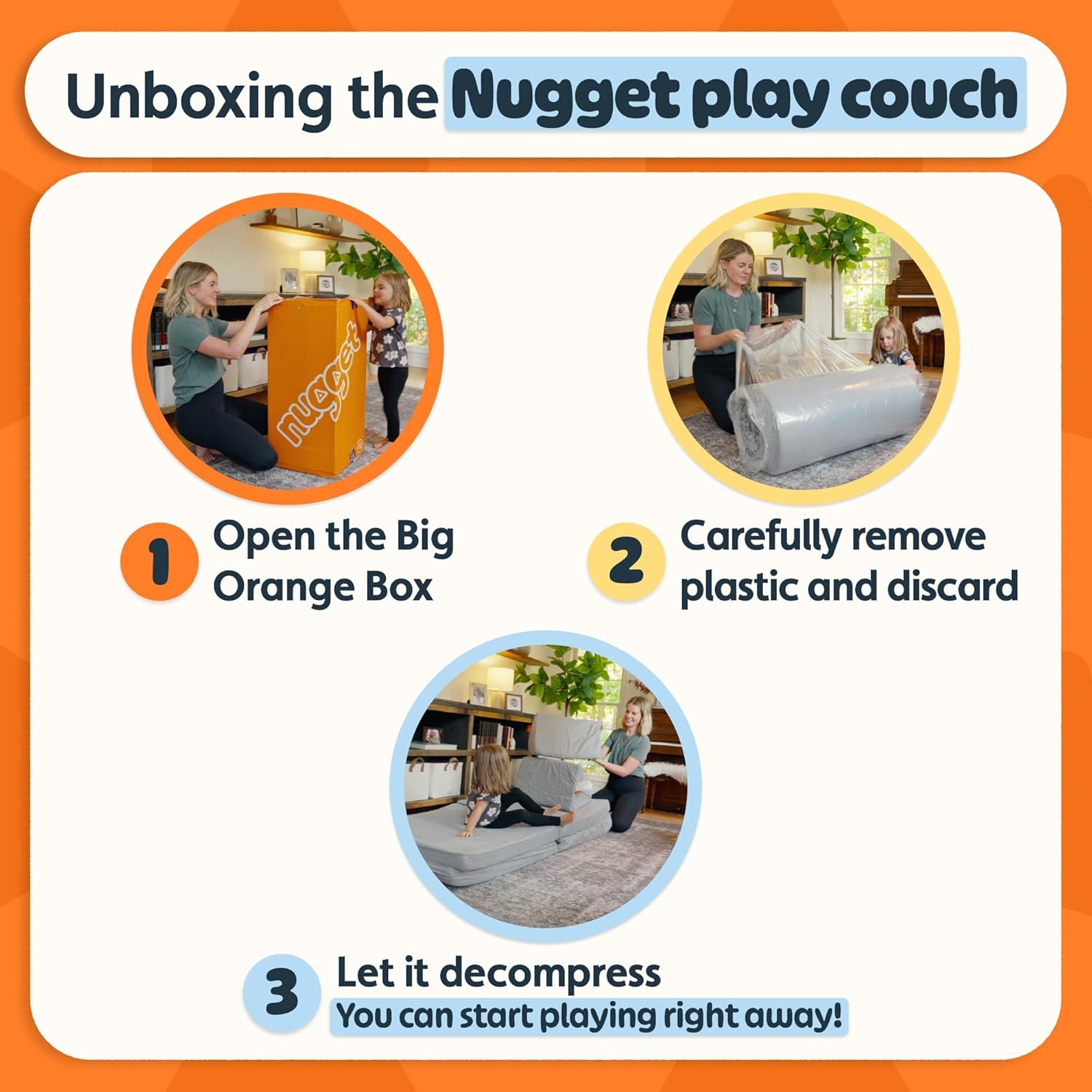 Image displaying a soft modular play furniture and text about it's details
