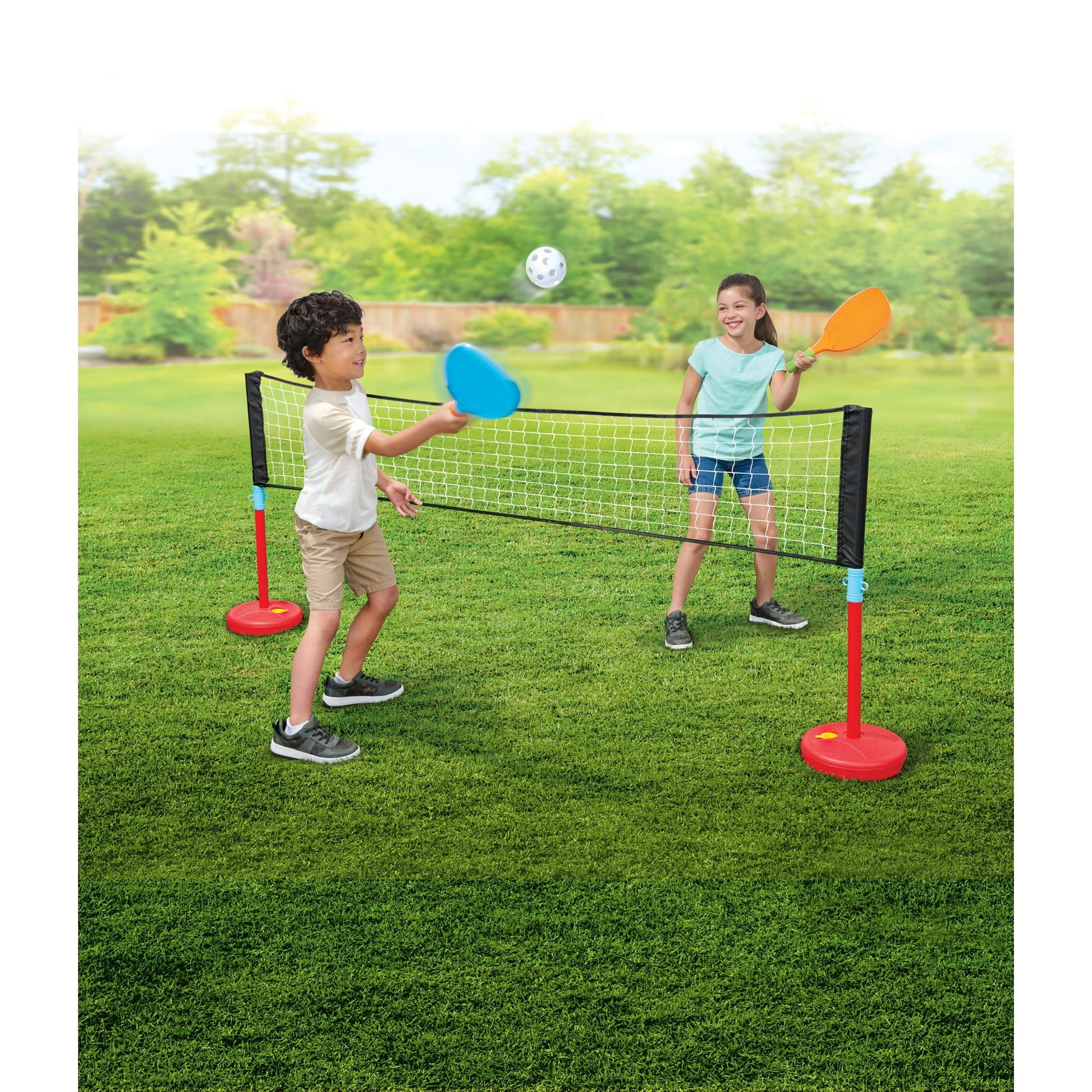 Colorful kids outdoor play equipment for active backyard fun and physical play for toddlers and young children.