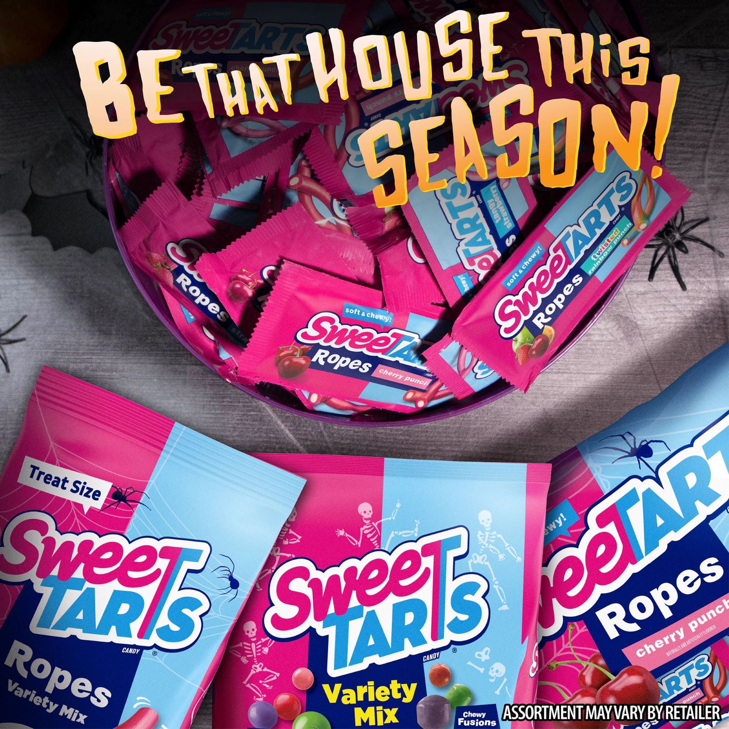 SweeTARTS Ropes Halloween Candy Assortment, Sweet and Chewy Trick-or-Treat, 36 ct, 16.2 oz, Bag