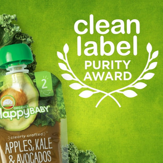 Happy Baby Organics, Stage 2 Organic Baby Food, Apples, Blueberries & Oats, 4oz Shelf Stable Pouch