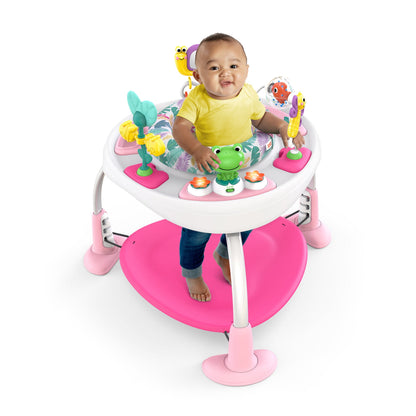Image displaying a baby in a baby activity jumper
