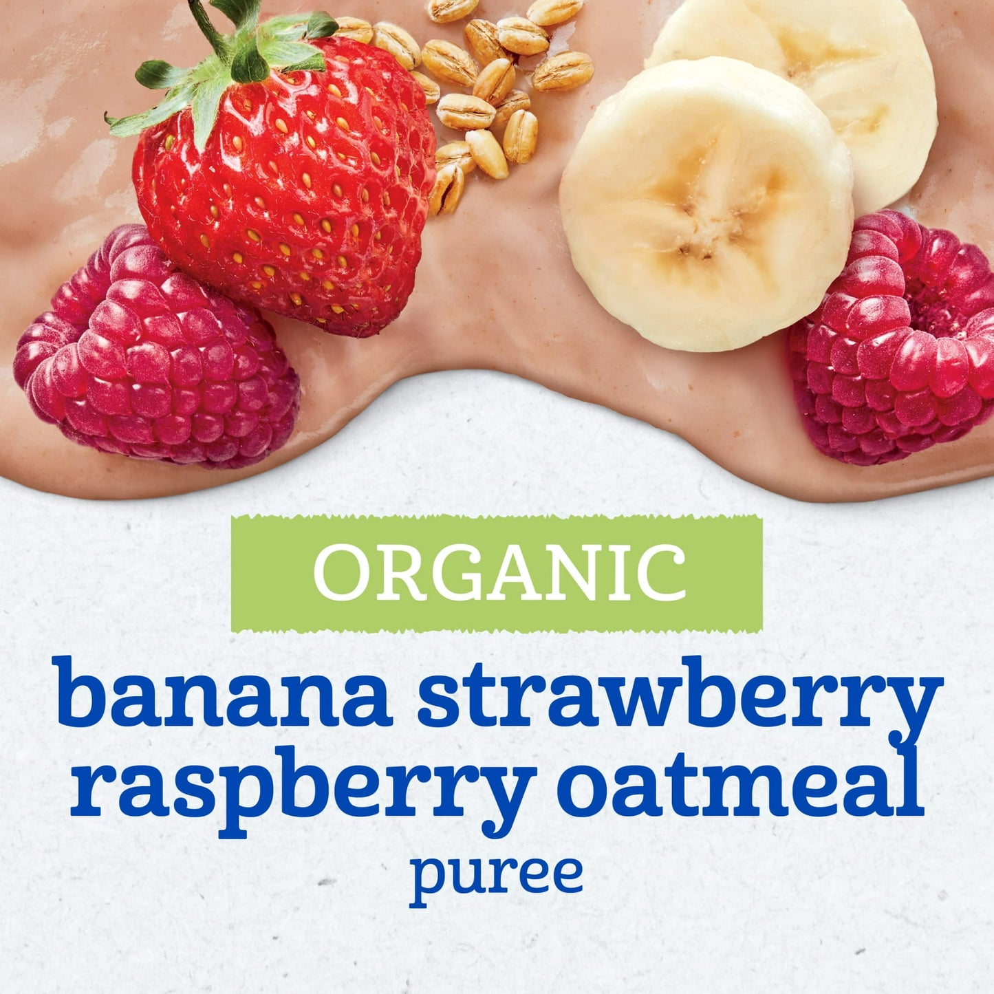 Gerber Stage 2 Baby Food, Organic Banana Strawberry Raspberry Oatmeal Puree, 3.5 oz Pouch