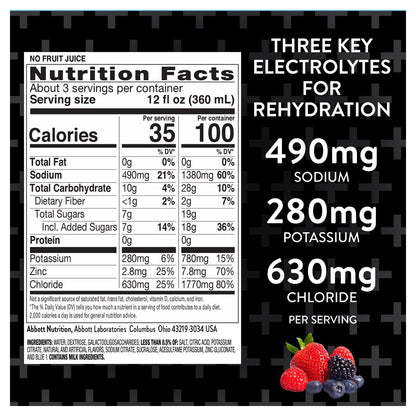 Pedialyte AdvancedCare Plus Electrolyte Solution Berry Frost, 33.8 fl. oz., 3 pk.