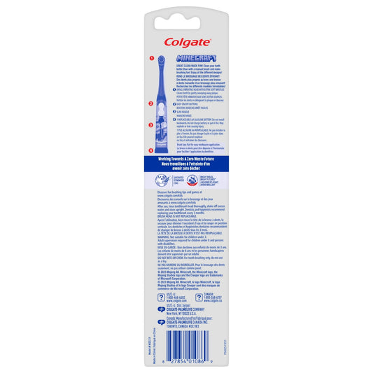 Colgate Kids Battery Powered Minecraft Toothbrush, 1 Count, Child