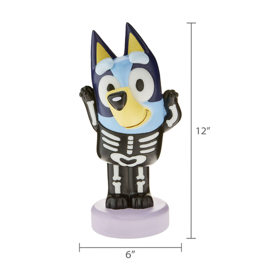 Halloween Blow Mold Decor Bluey in Skeleton Costume 6.10 in x 5.11 in x 12.20 in 1.43 lb