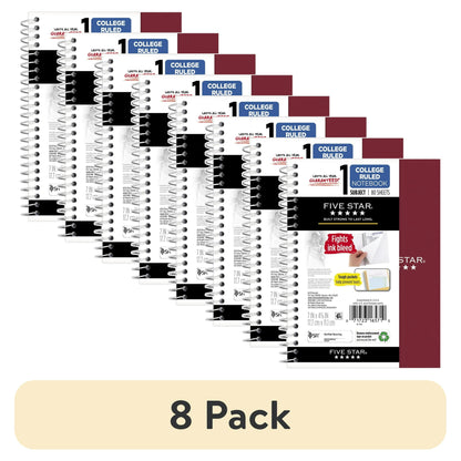 Five Star 1 Subject 7x5 Notebook Burgundy