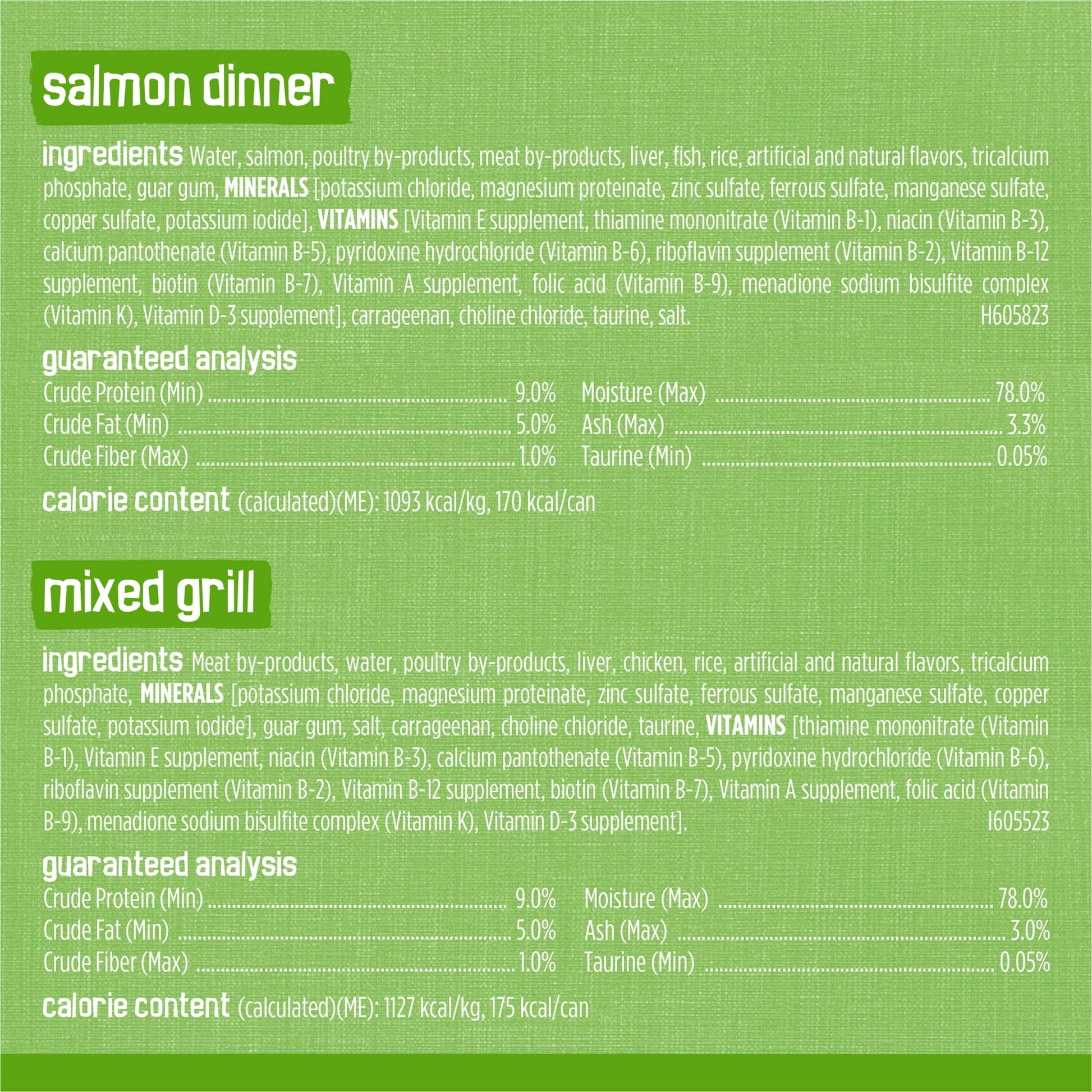 Image displaying text about the details of a Wet cat food