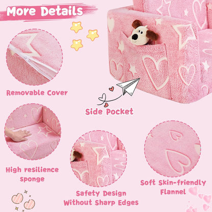 Image displaying a soft modular play furniture and text about it's details