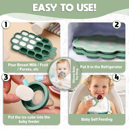 O’doe Baby Popsicle Molds | 2 Feeders, 6 Nipples, 2 Clip, 1Trays