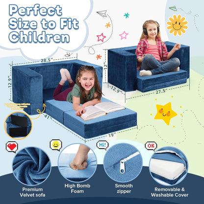 Image displaying a soft modular play furniture and it's dimension