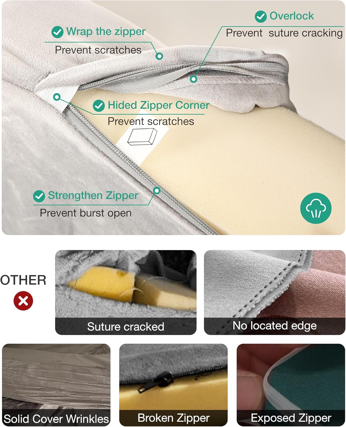 Image displaying a soft modular play furniture for kids and text about it's details