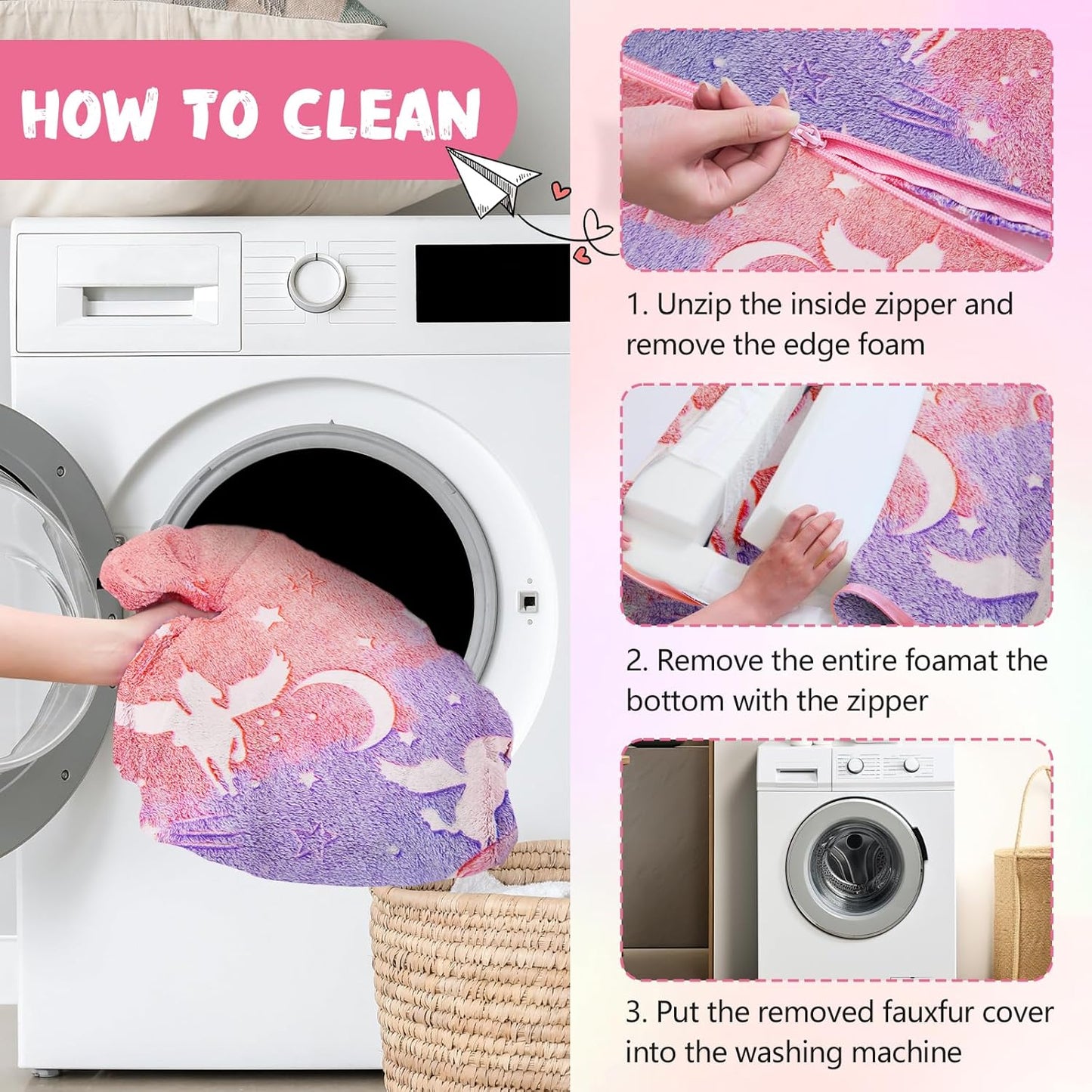 Image displaying a soft modular play furniture and text about it's details