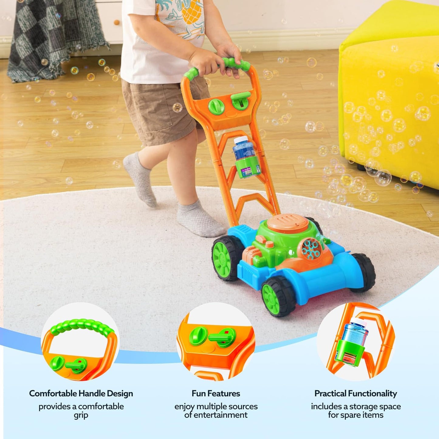 Image displaying a Colorful kids outdoor play equipmentand and text about it's details.