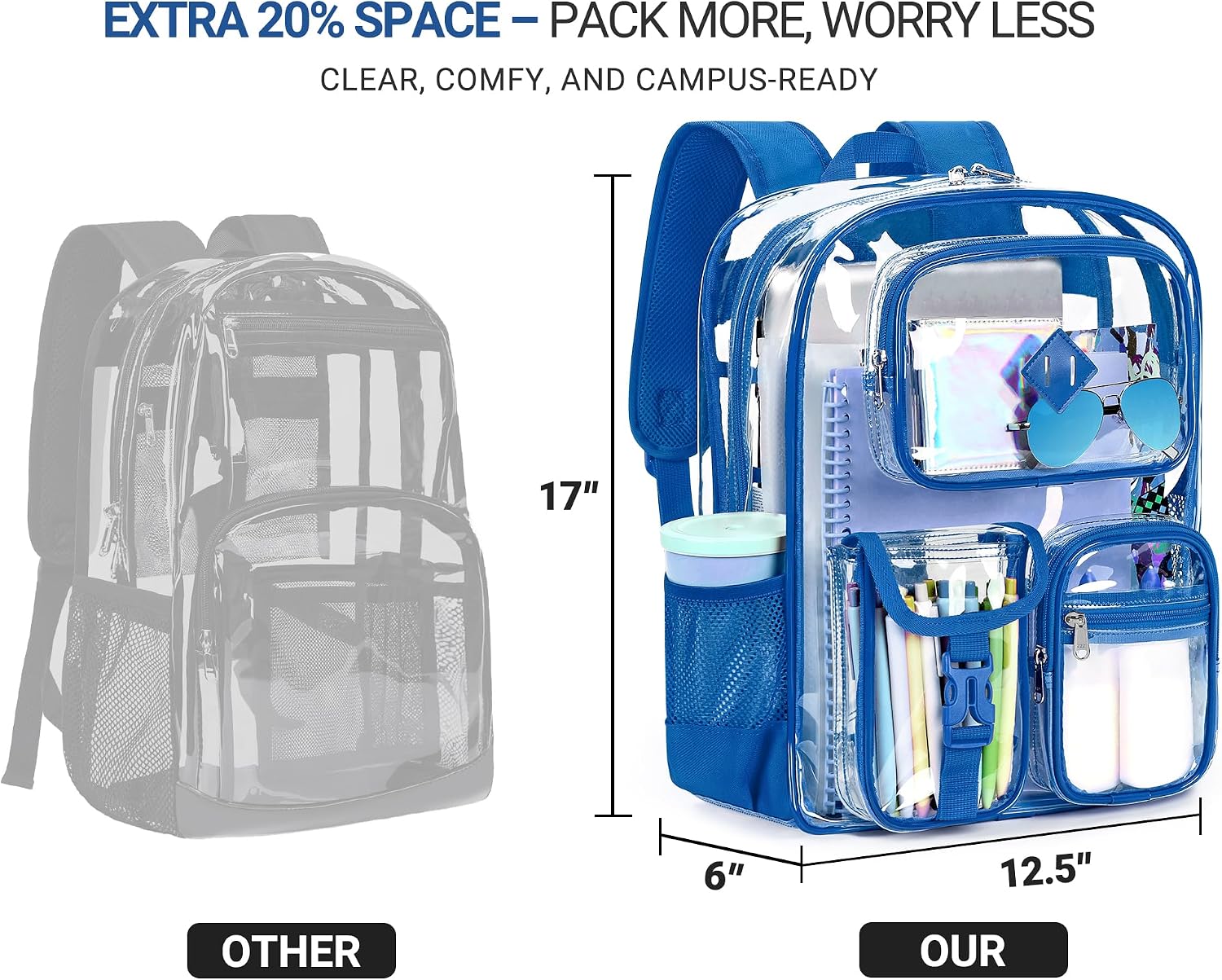 Large-capacity interior for books, folders, laptops, and daily essentials.