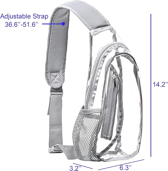 Transparent backpack featuring a fun character-inspired design with a stylish and playful look.