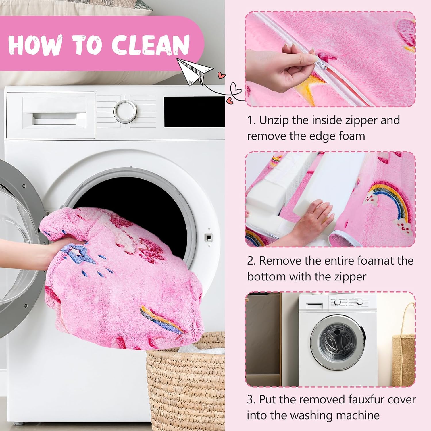 Image displaying a soft modular play furniture and text about it's details