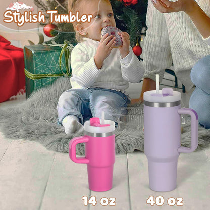 Image displaying a baby with a tumbler and it's details