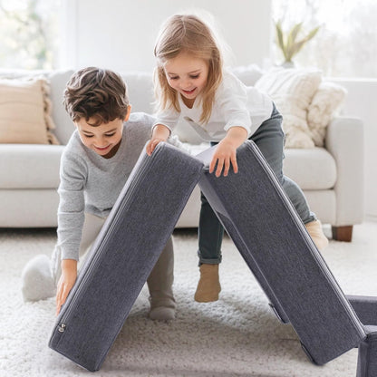 Image displaying a kid playing with a soft modular play furniture