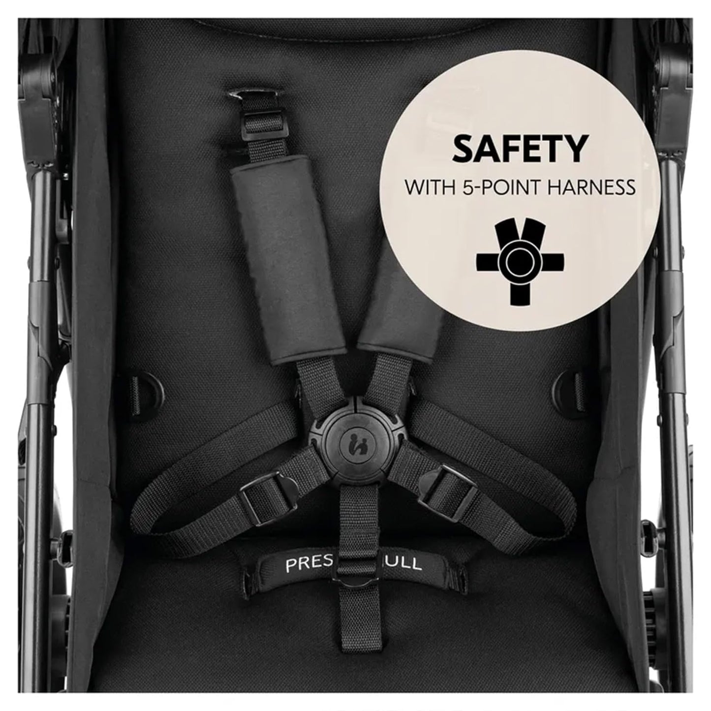 Image displaying a jogging stroller with text about it’s details