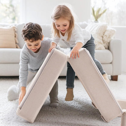Image displaying a kid playing with a soft modular play furniture