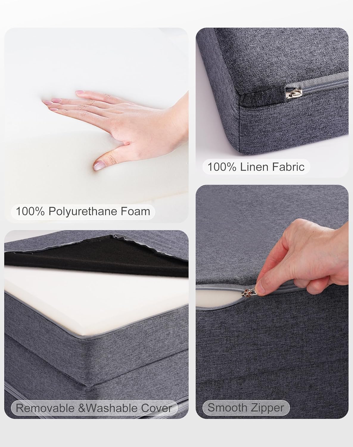 Image displaying a soft modular play furniture and text about it's details