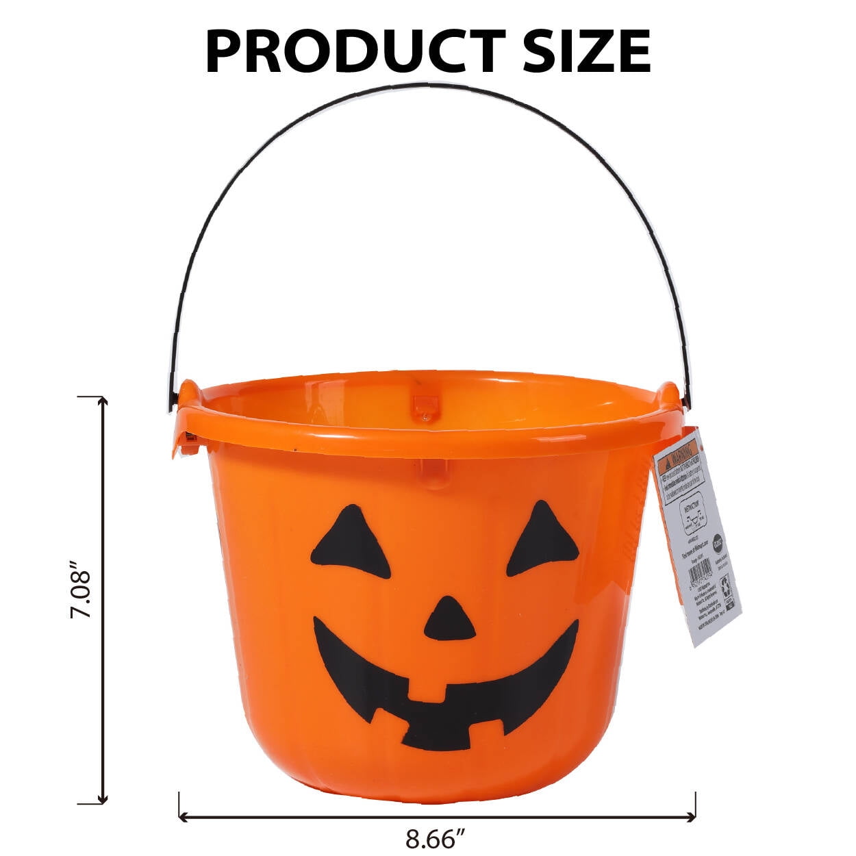 Orange Pumpkin Trick-or-Treat Bucket - 12-inch Light-Up Candy Pail, Halloween by Way To Celebrate