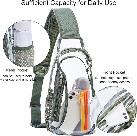 Transparent backpack featuring a fun character-inspired design with a stylish and playful look.