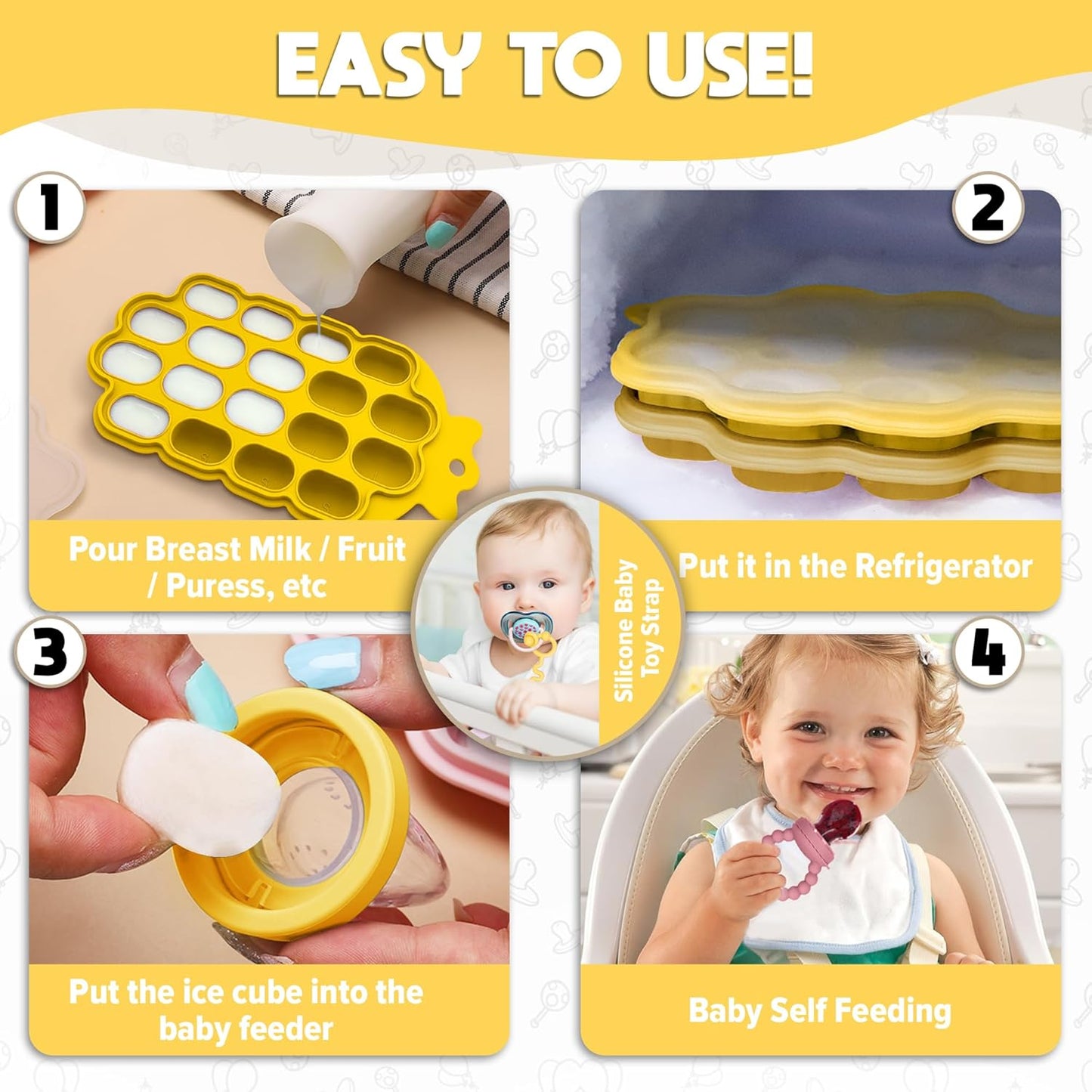 O’doe Silicone Baby Popsicle Feeder with Teether Nipples – Safe, BPA-Free