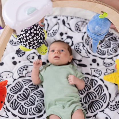 Image displaying a baby playinng in a Baby activity play set