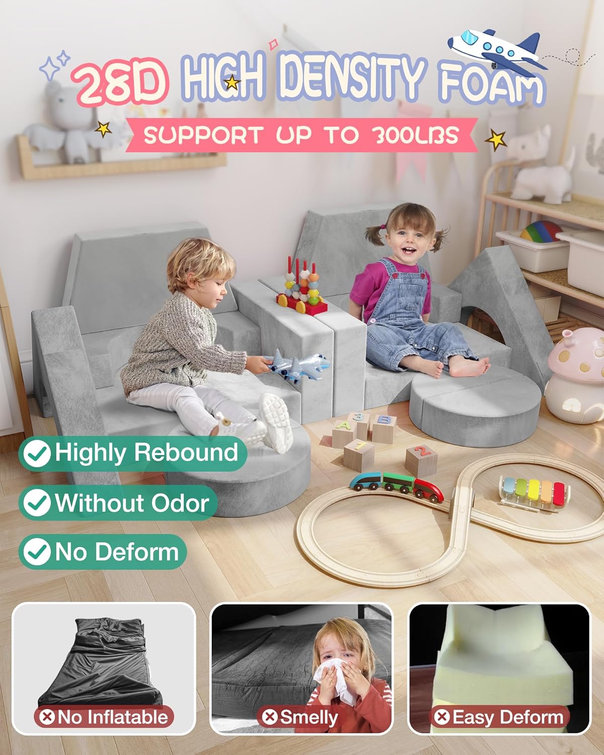 Image displaying kids playing with a soft modular play furniture