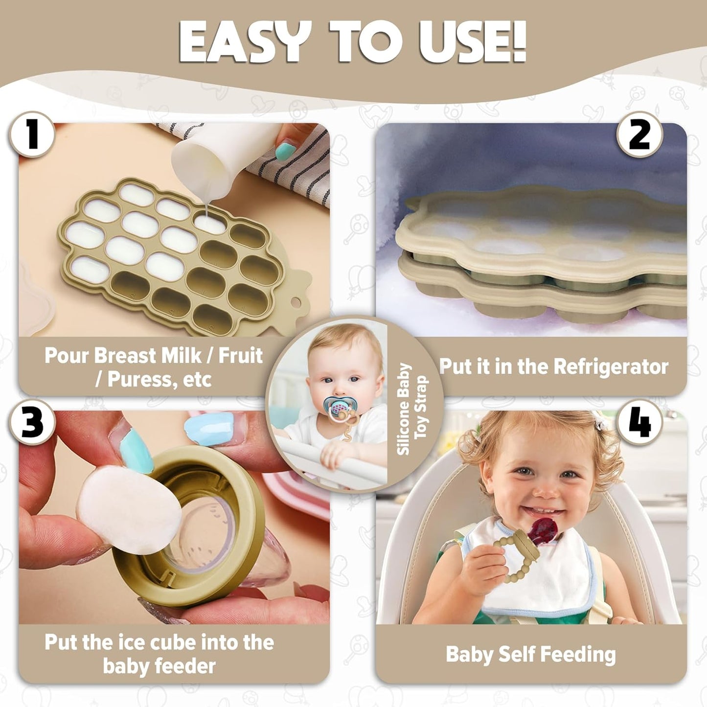 O’doe Silicone Baby Popsicle Feeder with Teether Nipples – Safe, BPA-Free