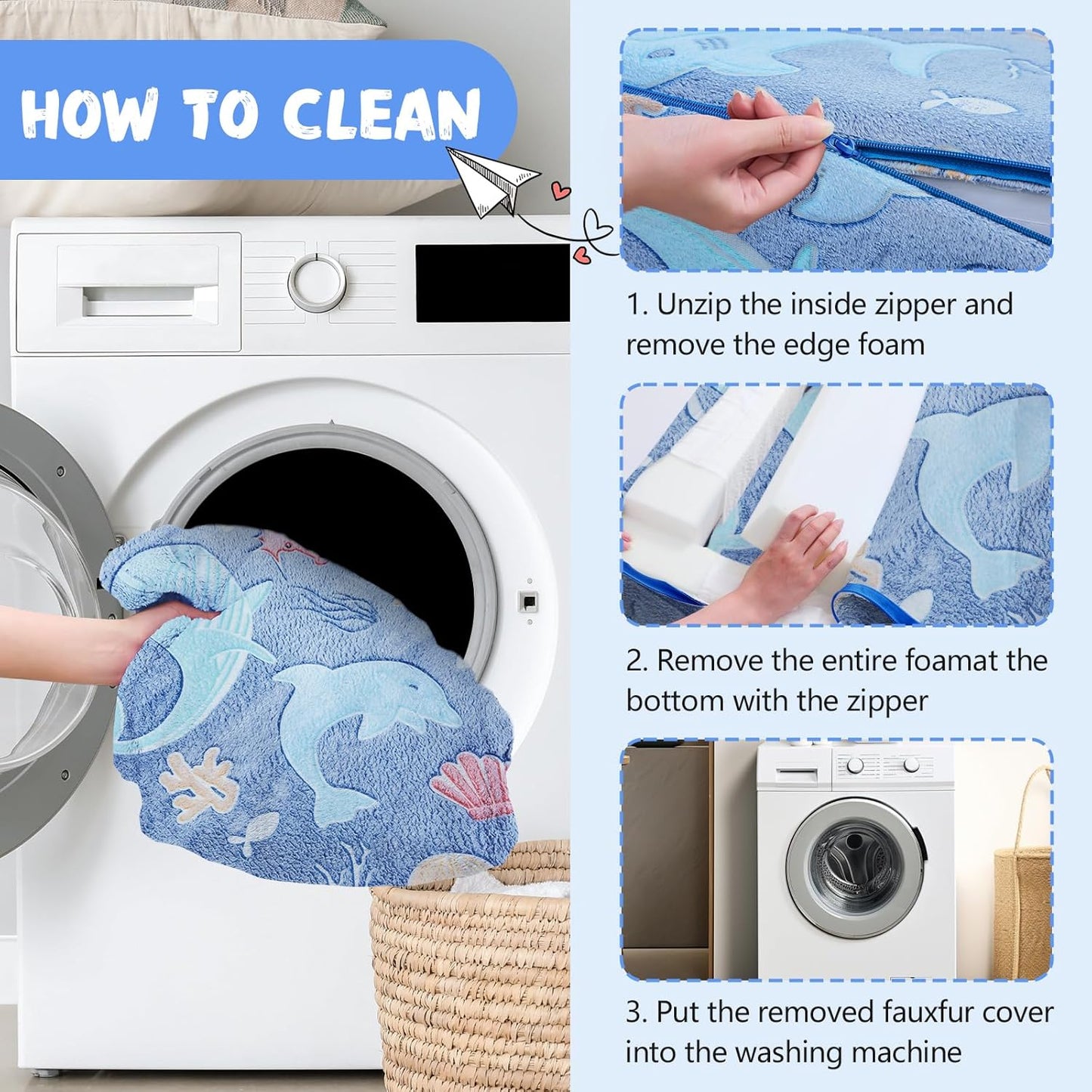 Image displaying a soft modular play furniture and text about it's details