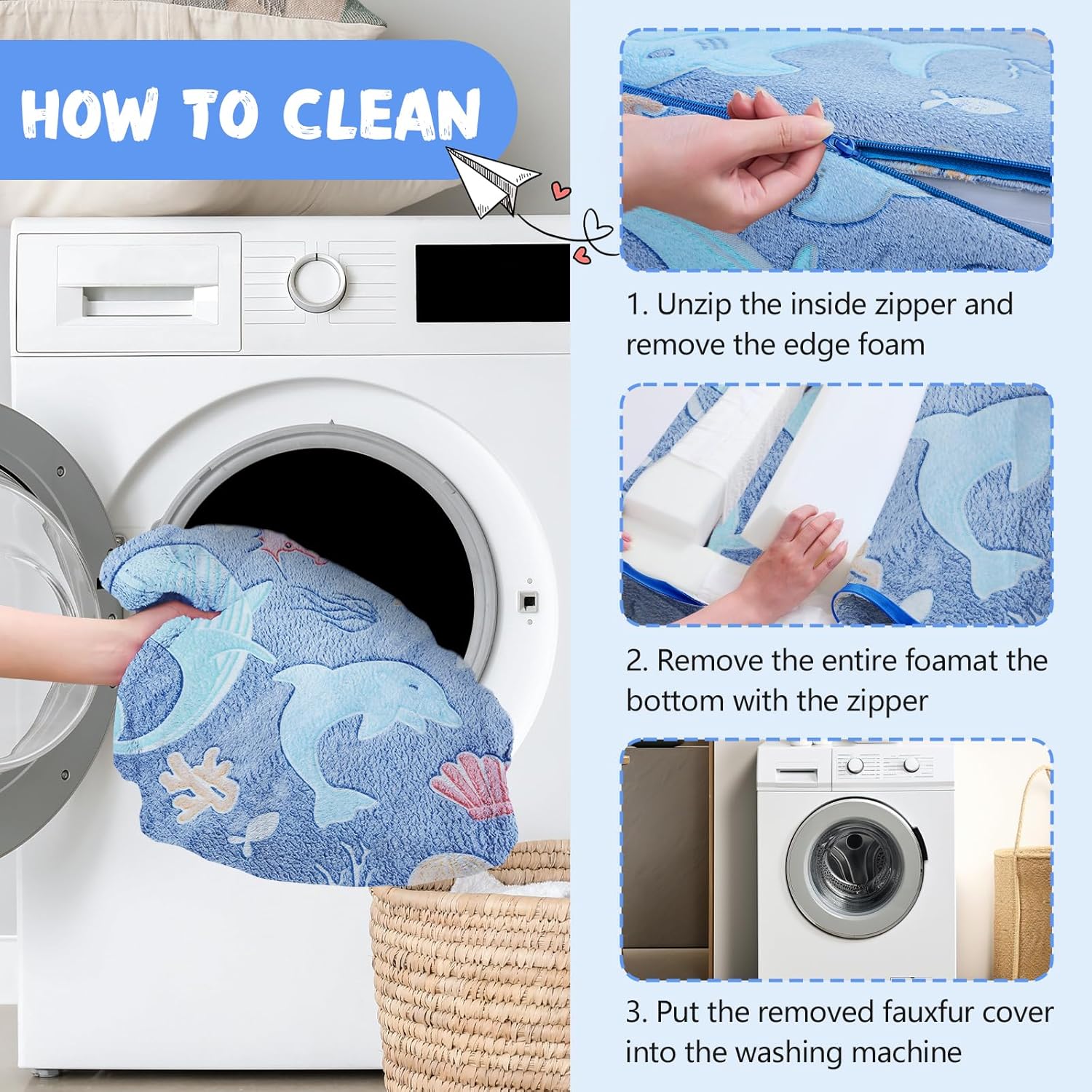 Image displaying a soft modular play furniture and text about it's details