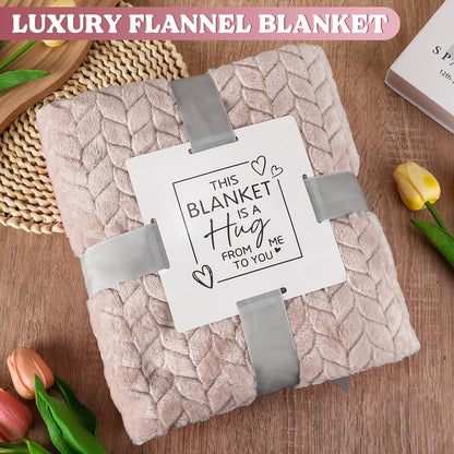 Image displaying a luxury flannel blanket of a gifts set for new moms