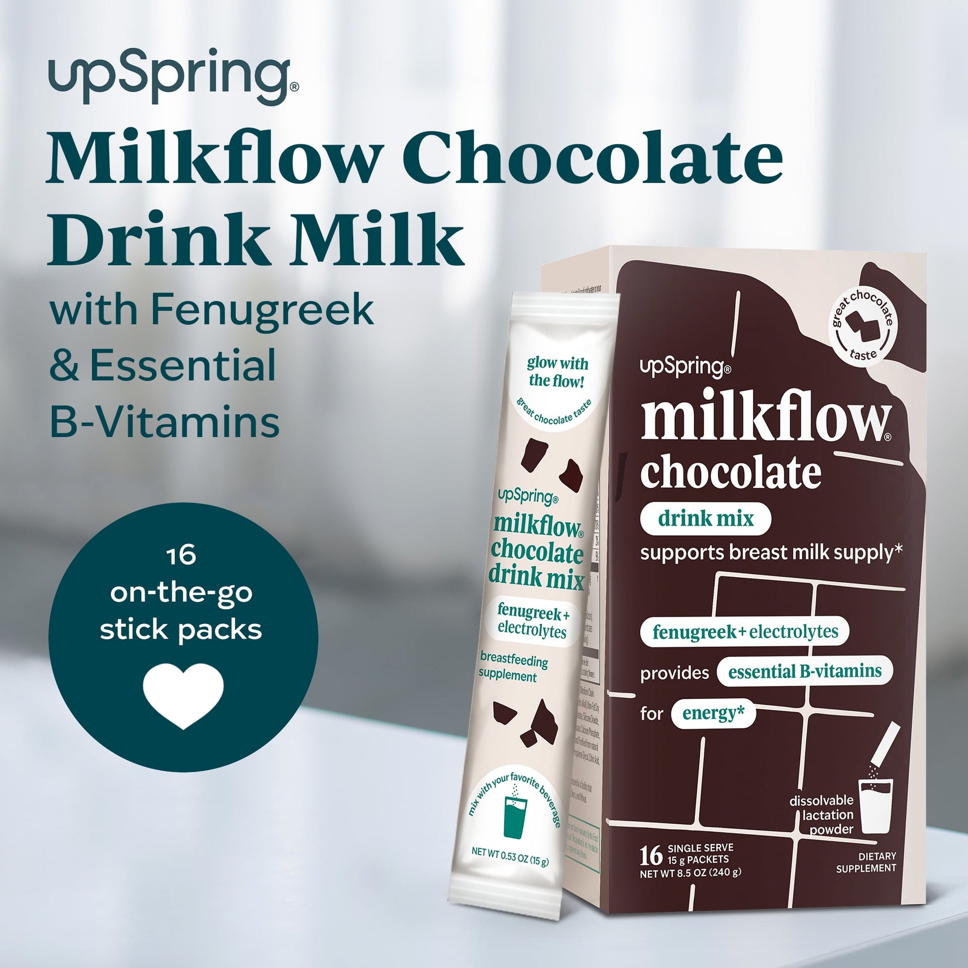 Image displaying a Lactation support drink mix and text about it's details