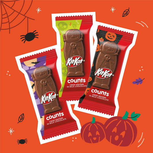 KIT KAT Milk Chocolate Wafer Snack Size Counts, Halloween Candy Bag, 9.44 oz