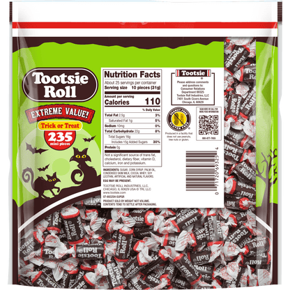 Tootsie Roll, Midgees, 26 oz, 235 Piece Bag. Peanut-Free, Gluten Free, Contains Milk and Soy.