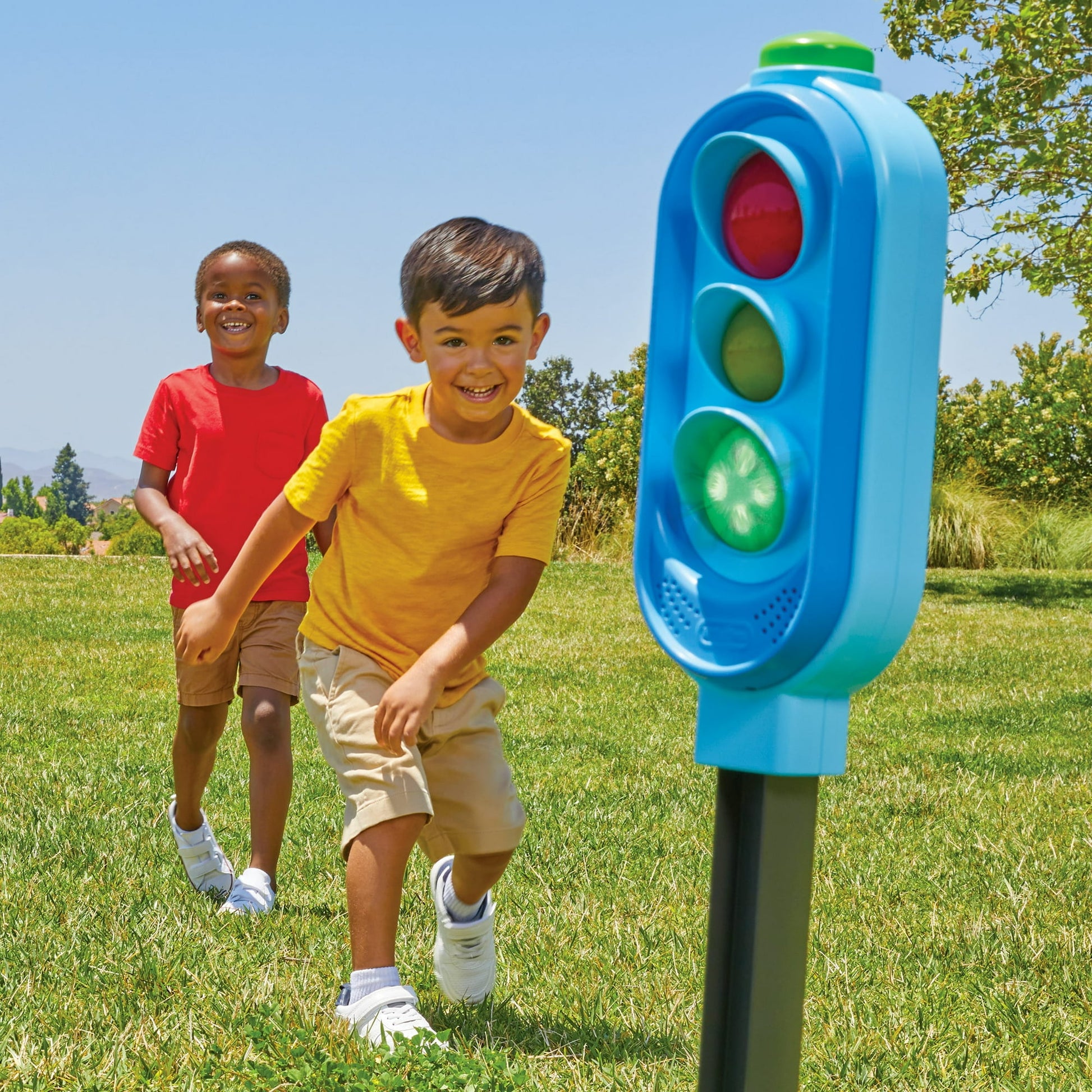 Colorful kids outdoor play equipment for active backyard fun and physical play for toddlers and young children.