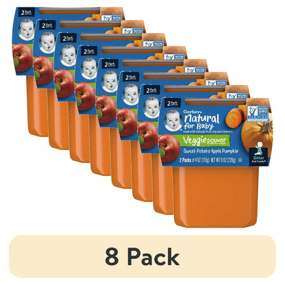 8 pack Natural for Baby sweet potato apple pumpkin puree packaging