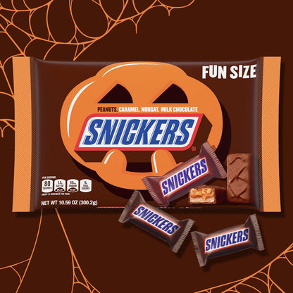 Snickers Fun Size Halloween Chocolate Candy Bars, 10.59 oz Bag