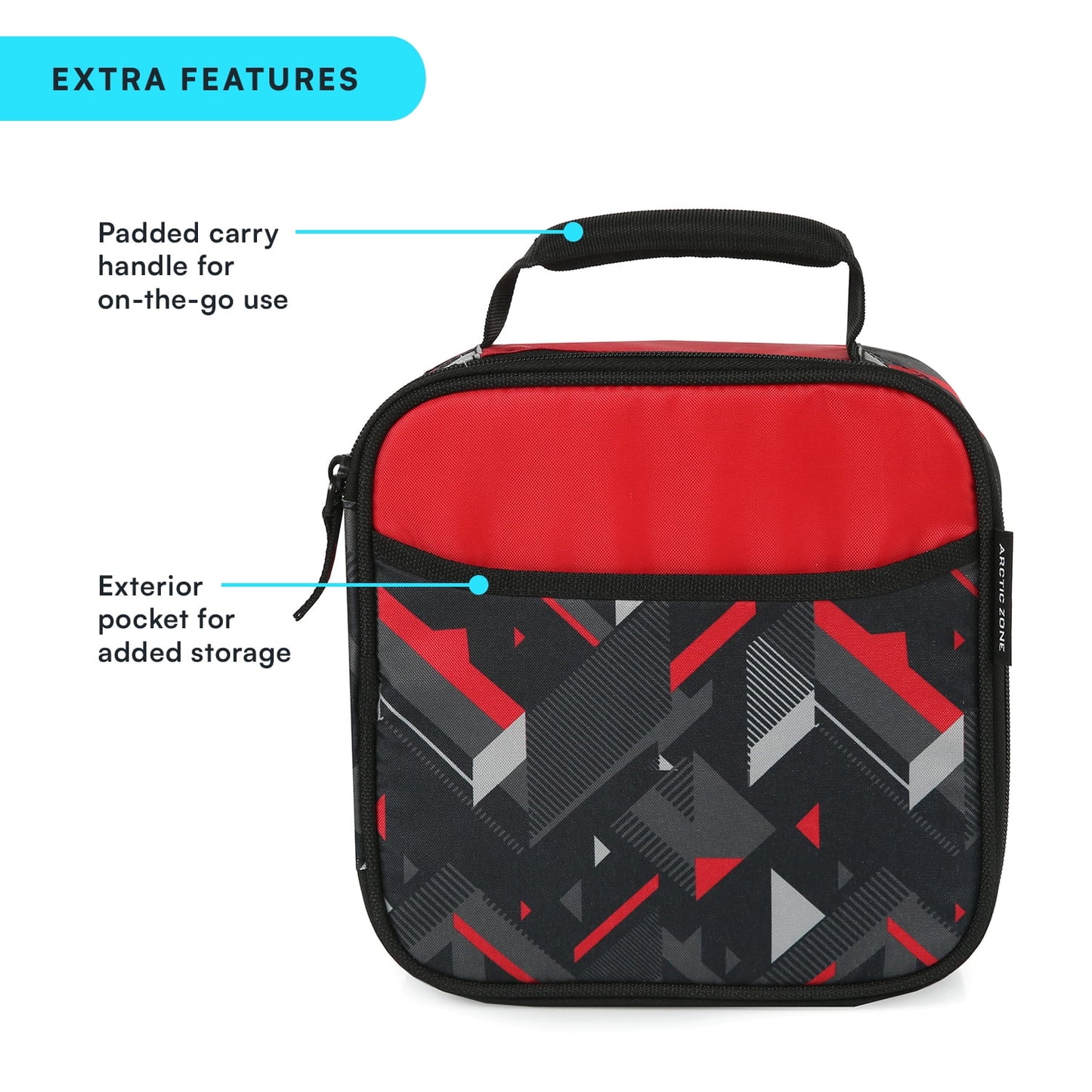 Insulated lunch bag displayed on a white background.